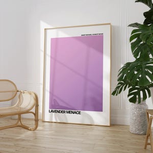 DIGITALE Lavender Menace Art Print met poëzie van Sappho | Queer-huisdecoratie