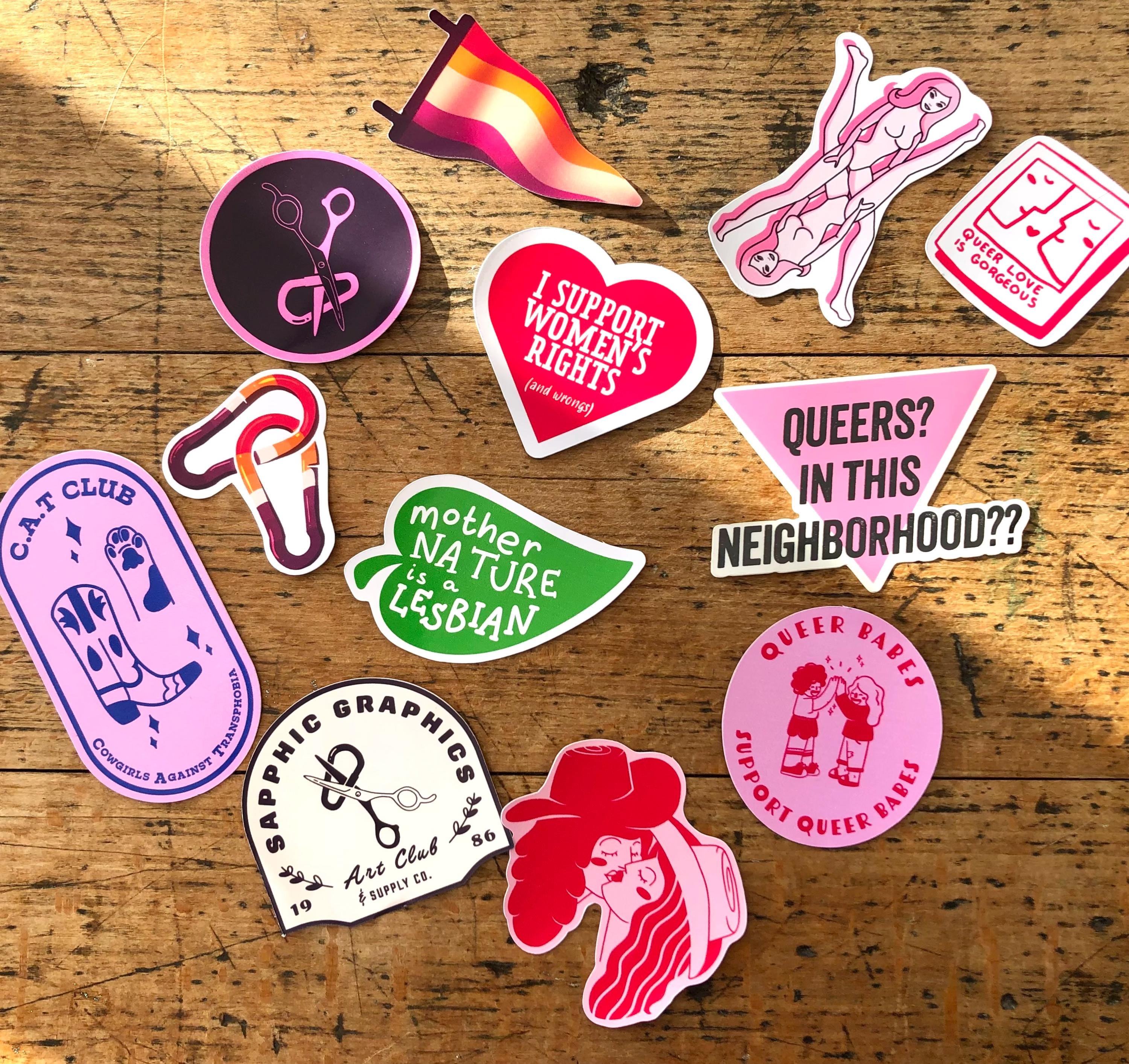 Lesbian Pride Sticker Bundle | Sapphic Queer, Funny LGBTQ+ Stocking ...