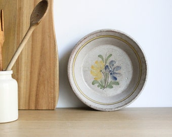 Old French pottery serving bowl, 1800s Durand Tours glazed earthenware with a floral decor, rustic modern farmhouse