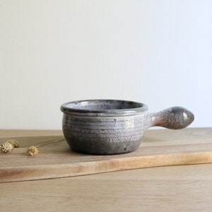 Vintage French Stoneware Dish with Handle: Grès du Berry Pottery