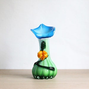 Vintage Murano calla lily glass vase with a glass flower decor, jack-in-the-pulpit