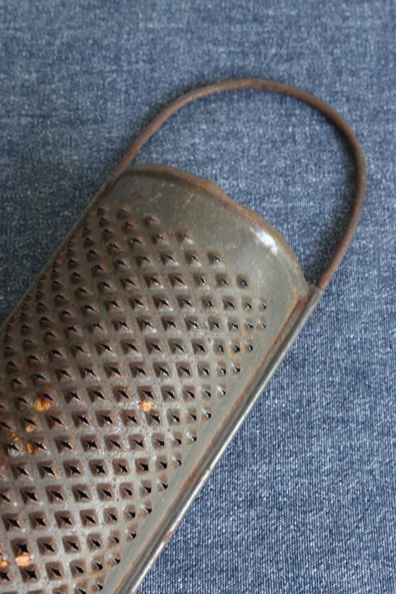 French Vintage Rusty Metal Cheese Grater Rustic Farmhouse Etsy