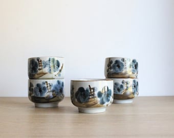 Lot De 3 Tasses + 5 Sous-tasses – Céramique Vert, Style Vintage/rétro, Occasion