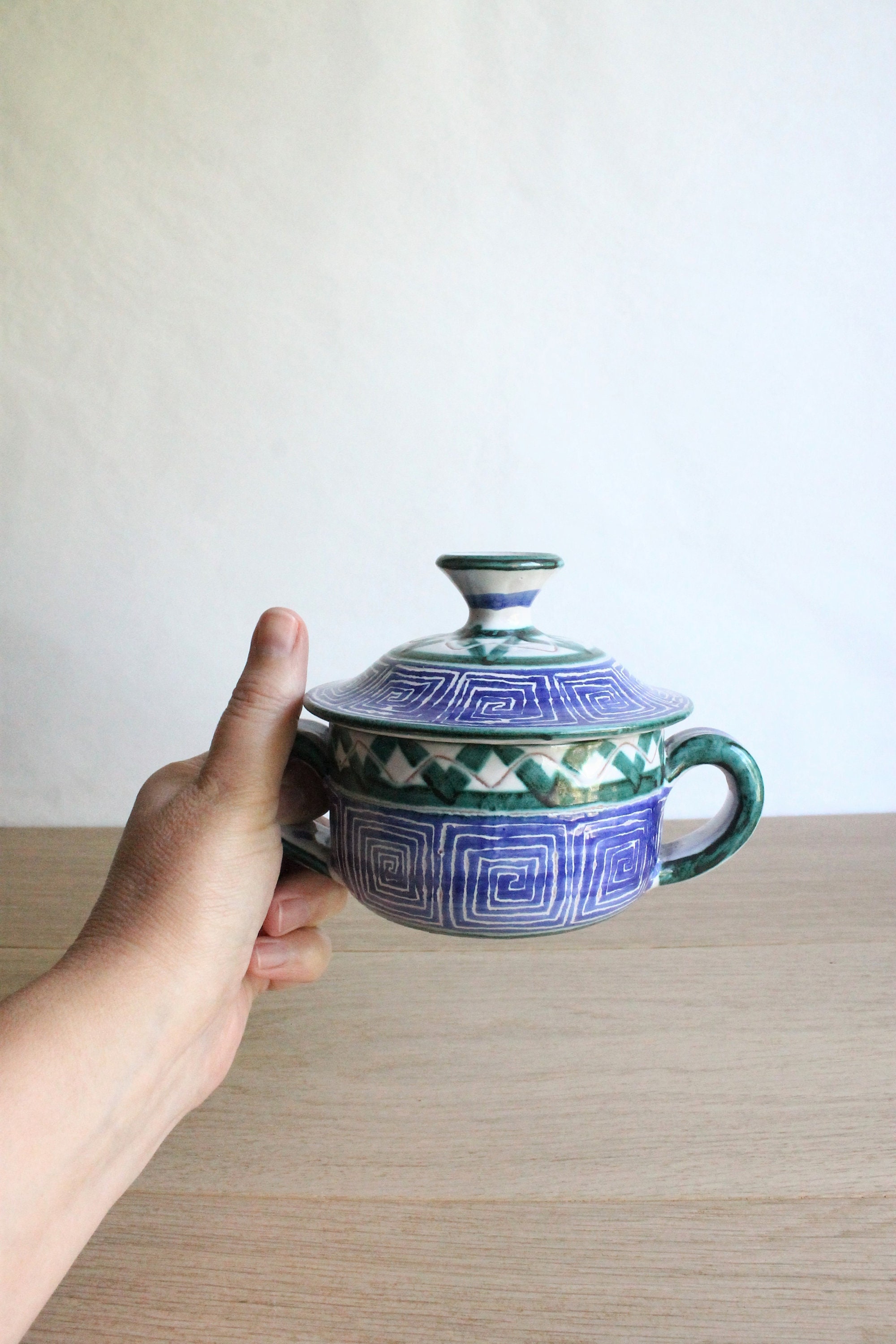 Français Vintage 50S 60S Robert Picault Potier Fait à La Main avec Couvercle, Boîte Bonbons ou Bibel