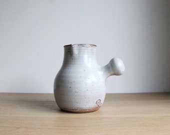 Vintage 60s Jeanne & Norbert Pierlot pitcher - with blemish - French handmade stoneware pottery, Ratilly