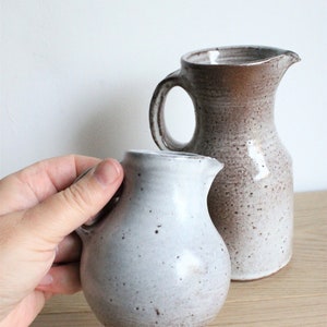 French vintage 60s Jeanne & Norbert Pierlot handmade stoneware pottery creamer and pitcher ITEMS SOLD SEPARATELY image 2