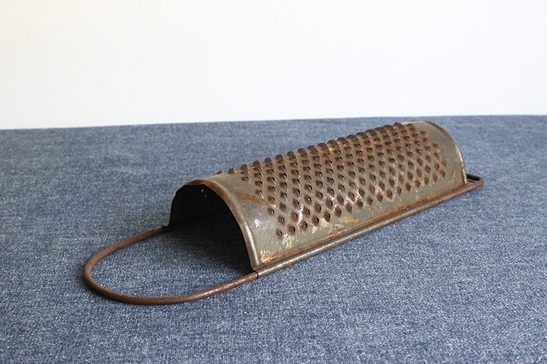 French Vintage Rusty Metal Cheese Grater Rustic Farmhouse Etsy