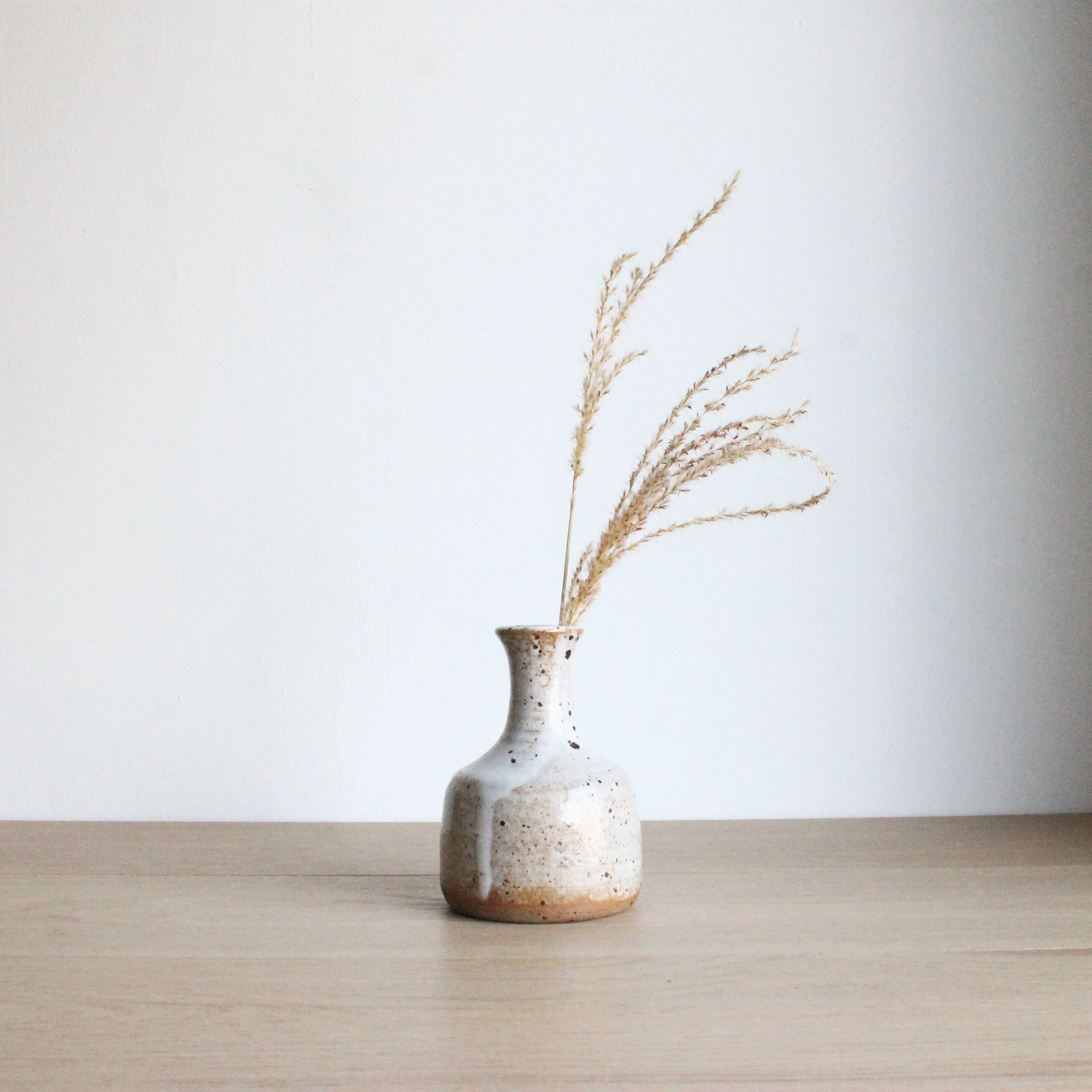 Petit Français Vintage Signé en Grès Studio Poterie Vase