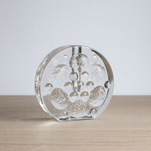 Vintage 70s Walther Glas Germany round glass block bud vase