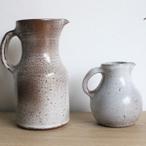 French vintage 60s Jeanne & Norbert Pierlot handmade stoneware pottery creamer and pitcher ITEMS SOLD SEPARATELY image 6