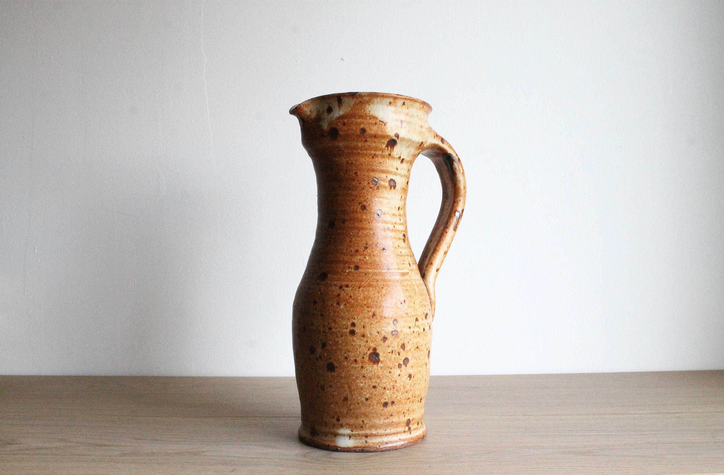 Français Pichet en Poterie Grès Pyrite Vintage Des Années 1960 1970, Saint-Amand-En-Puisaye