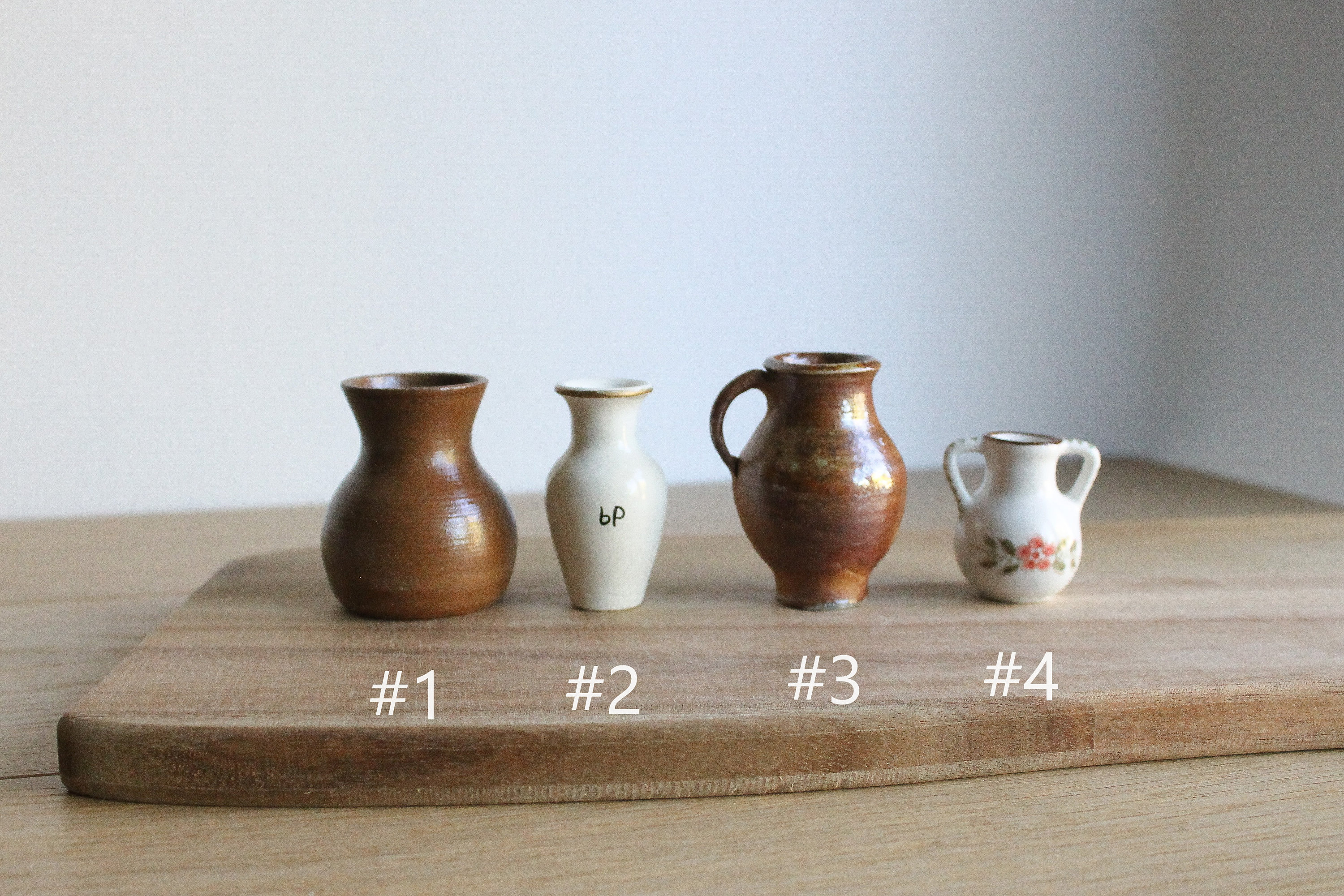 Rare Paire De Vases Miniatures En Grès, Westerwald ? - Maison De Poupée Ancienne, Vers 1850, Collectionneur