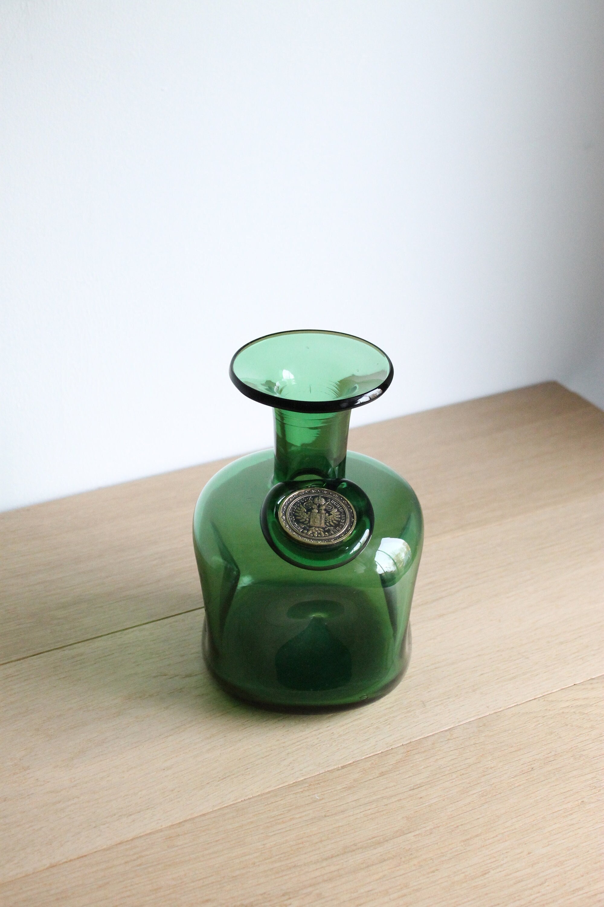 Decorative bottles green colored glass - Etsy 日本