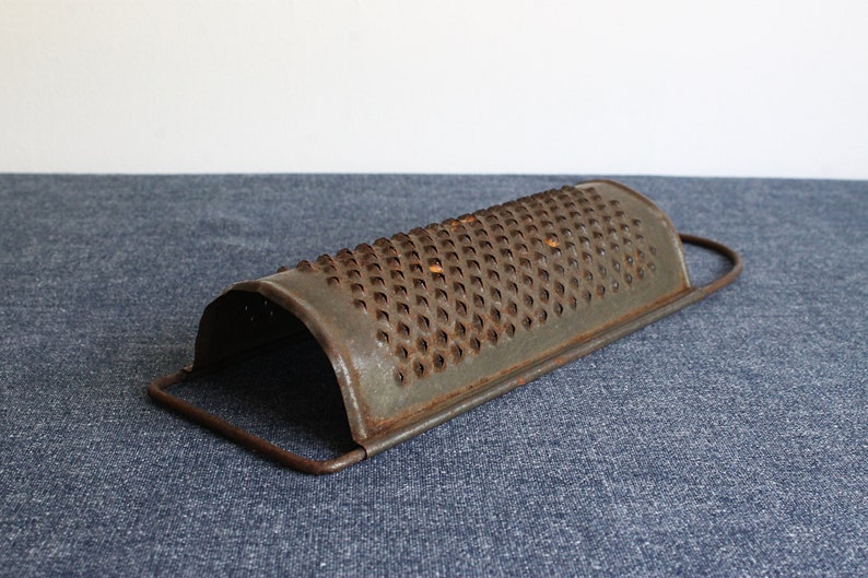 French Vintage Rusty Metal Cheese Grater Rustic Farmhouse Etsy