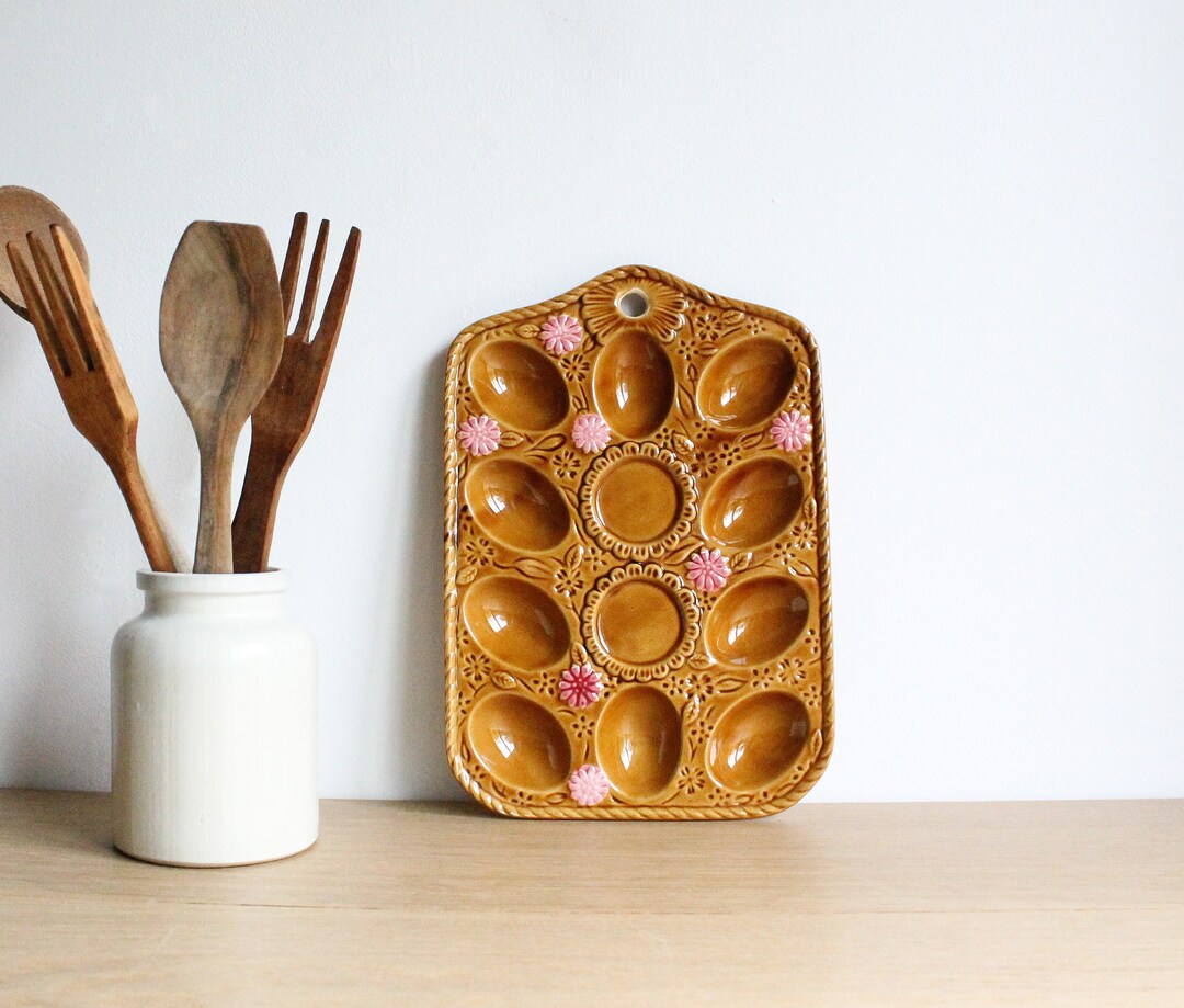 Vintage Ceramic Egg Tray French Provence Kitchen Decor Etsy