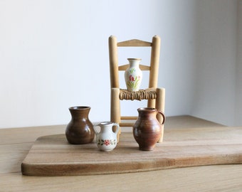 Vintage rustikale Puppenhaus-Miniatur-Vase / Steinzeug-Krug - Separat erhältlich!