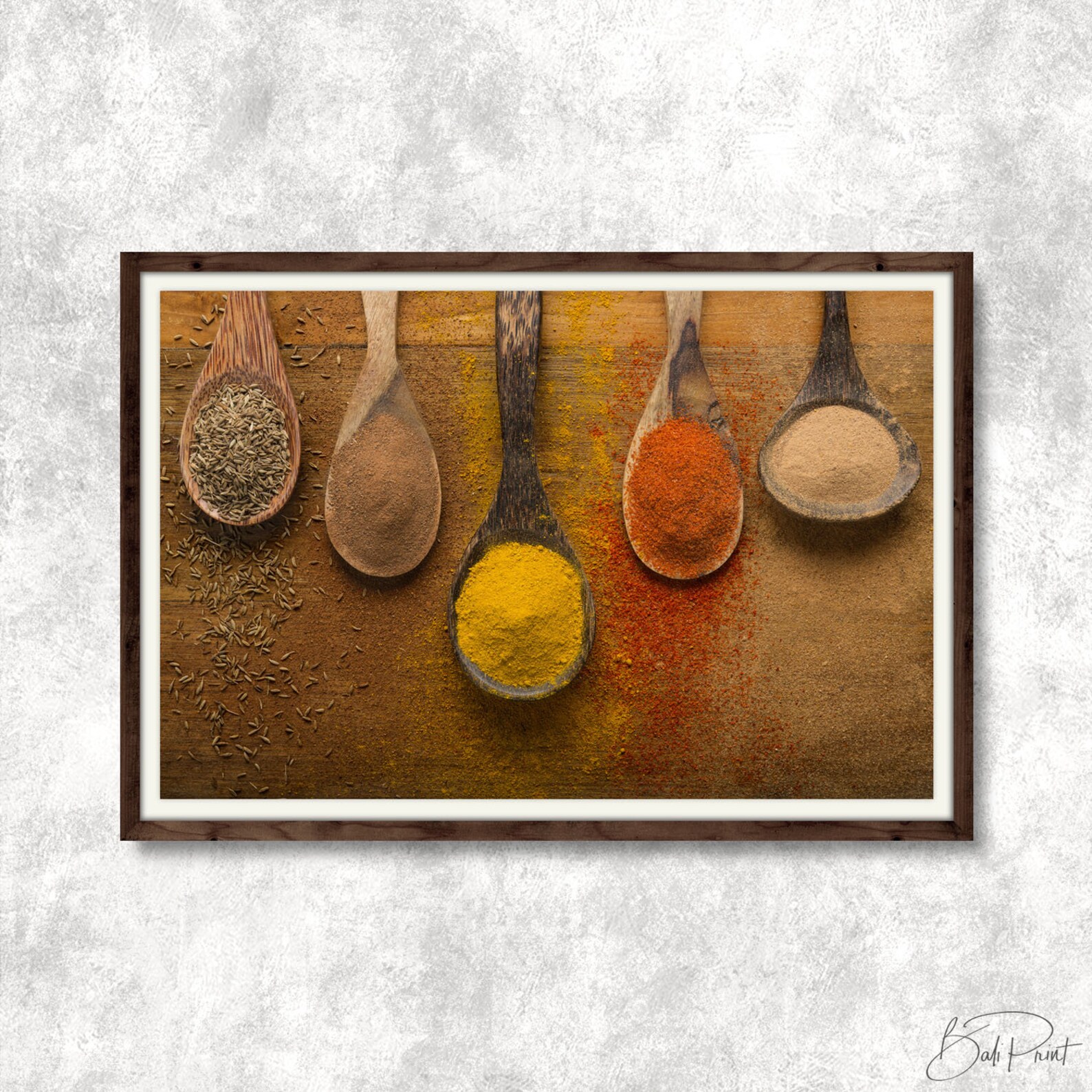 Spices and herbs in spoons digital download spices wall art Etsy