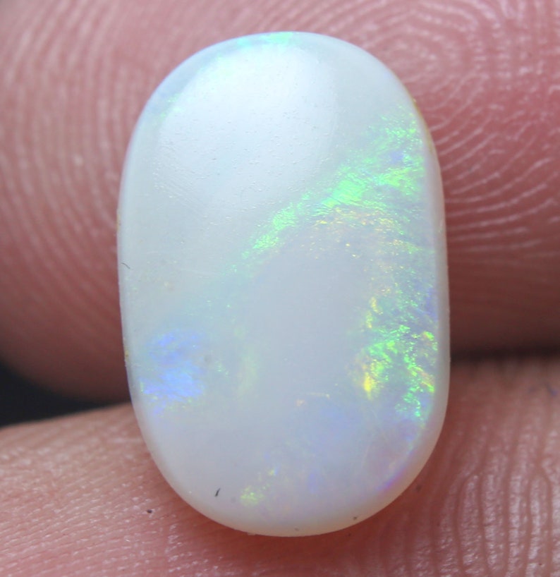 Natural Australian Opal Cabochon Gemstone 1.95 Ct Opal Ring Size Multi Fire Loose Gemstone Australian Opal October Birthstone 11x7x2 mm