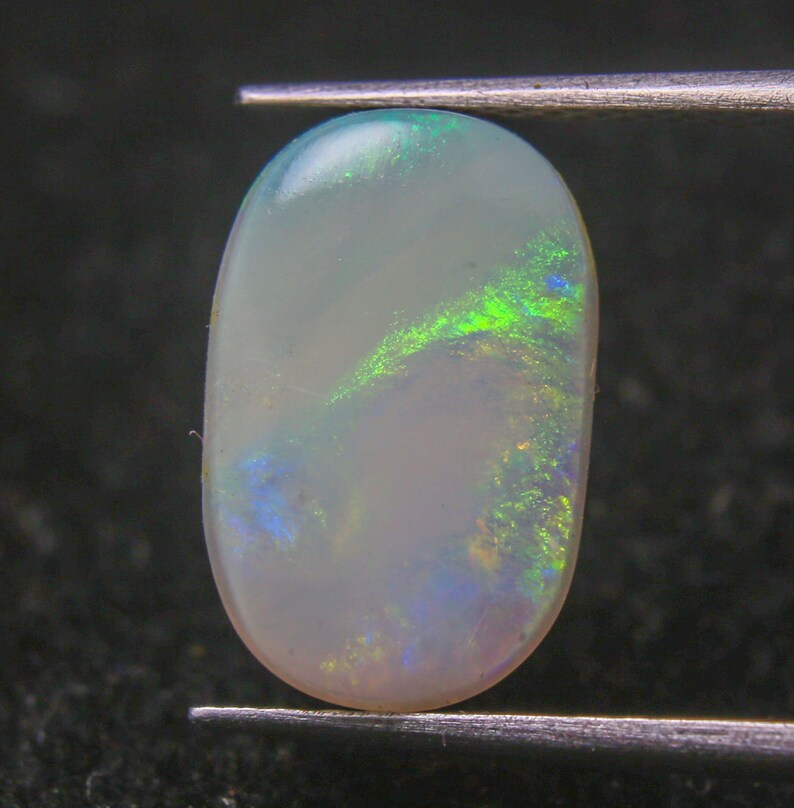 Natural Australian Opal Cabochon Gemstone 1.95 Ct Opal Ring Size Multi Fire Loose Gemstone Australian Opal October Birthstone 11x7x2 mm