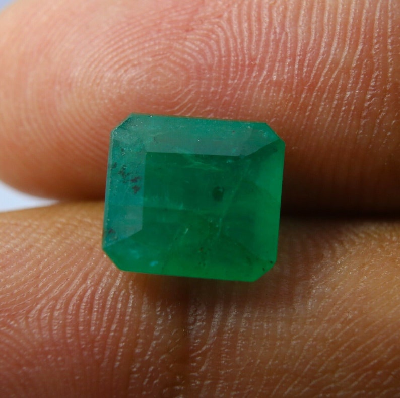Natural Emerald Ring Size Gemstone Zambian Emerald Faceted Octagon Shape Gemstone Emerald Loose May Birthstone 2.65 Ct 9x8x3 MM