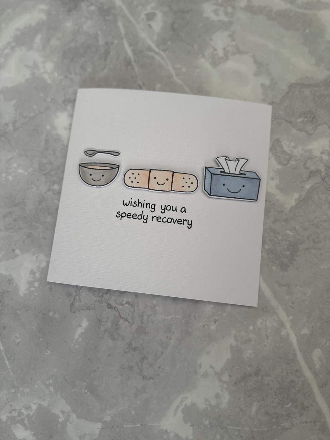 Handmade Get Well Soon Card - Hand Coloured Card - Handmade Cute Card ...