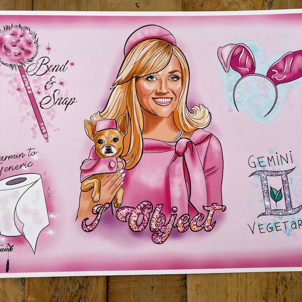 Elle Woods Legally Blonde inspired A4 Print.