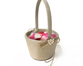 Flower Girl Basket- Rustic Burlap