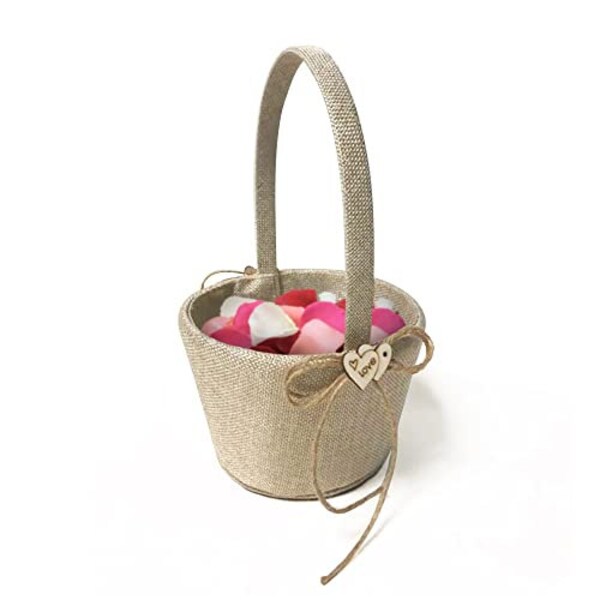 Flower Girl Basket- Rustic Burlap