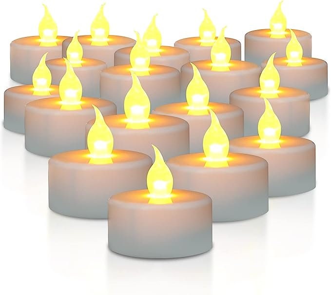 Lampes à thé, bougies led bougies sans flamme vacillantes, paquet de 24  Réaliste Batterie Fausse Bougie A (cy)