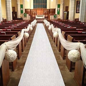 Aisle Runner- 75ft Polyester w/ Adhesive Strip, White