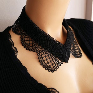 ¡COMPRE 1 Y LLEVE 1 GRATIS! Elegantes cuellos de babero de encaje negro desmontables, accesorios para el cuello de mujer, cuellos desmontables bohemios
