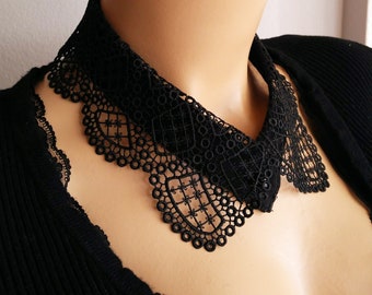 BUY 1 GET 1 FREE ! Stylish Detachable Black Lace Bib Collars, Woman Neck Accessories, Boho Detach Collars