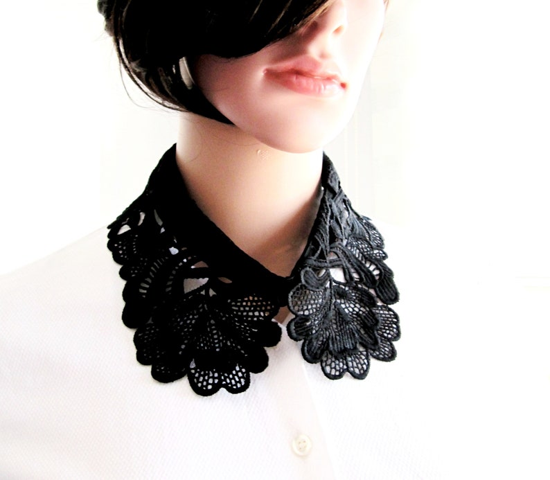 Buy 1 Get 1 FREE !!! Floral Black Lace Detachable Handmade Collars, Women Neck Accessories, Best Gifts For Mom/ FREE SHIPPING 