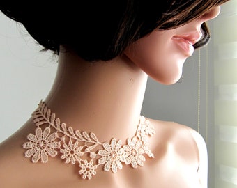 BUY 1 GET 1 FREE / Powder Pink Floral Lace Chokers, Handmade Jewelry, Gifts For Her, Sister Gifts Ideas, Easter Gifts Ideas