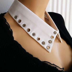 BUY 1 GET 1 FREE ! Off White Eyelets Detachable Handmade Collars, Woman Fashion Removable Neck Accessories