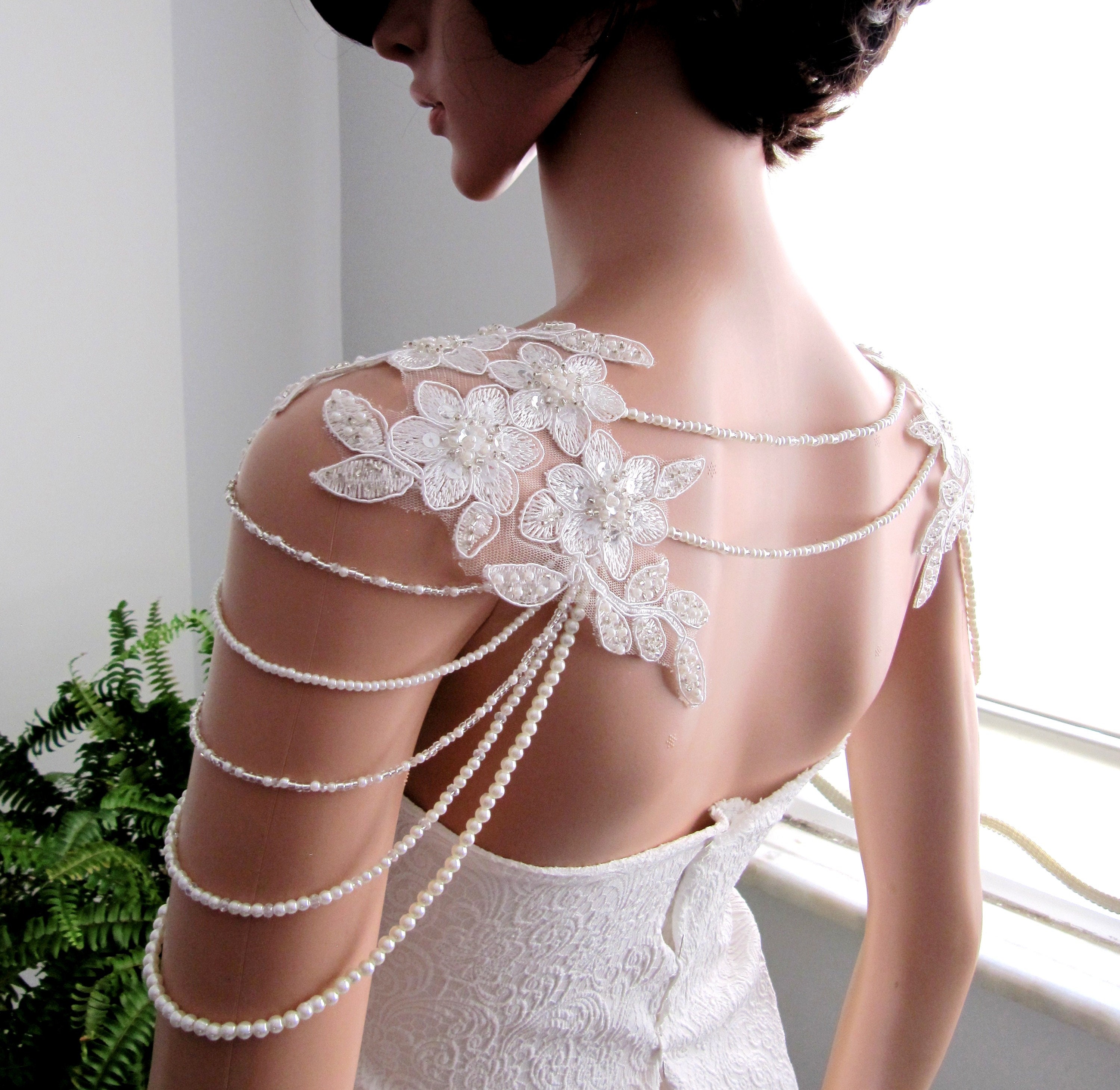 Women Harness Shoulder Chain Gemstone Choker Necklace Bridal Body Jewelry