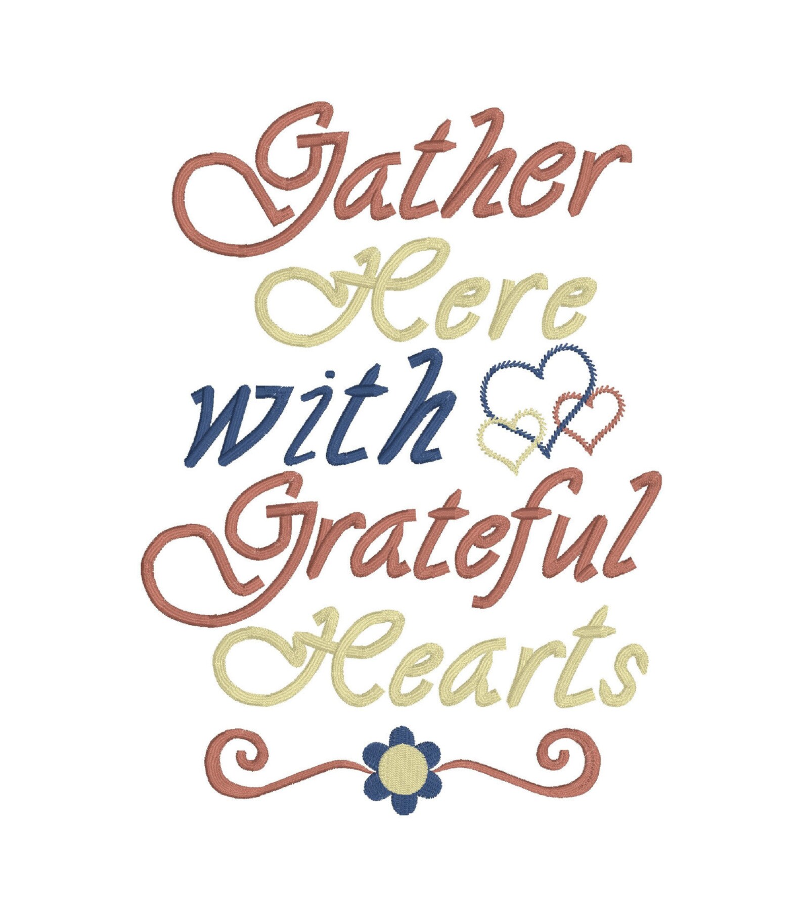 Gather Here With Grateful Hearts Machine Embroidery 4 Sizes - Etsy