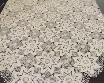 Tablecloth crochet,Hand made,Cotton tablecloth,Doily,Gift for Her,Crochet Table Decoration,  Lace Tablecloth