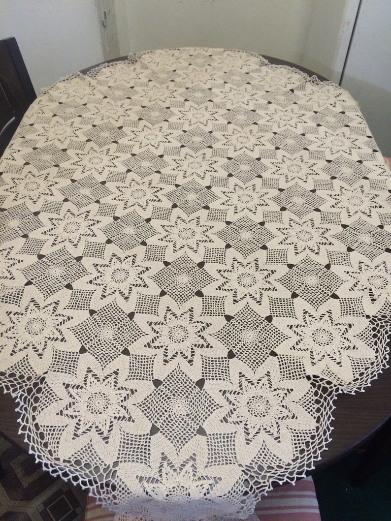 Tablecloth crochet,Hand made,Cotton tablecloth,Doily,Gift for He Tablecloth crochet,Hand made,Cotton tablecloth,Doily,Gift for He