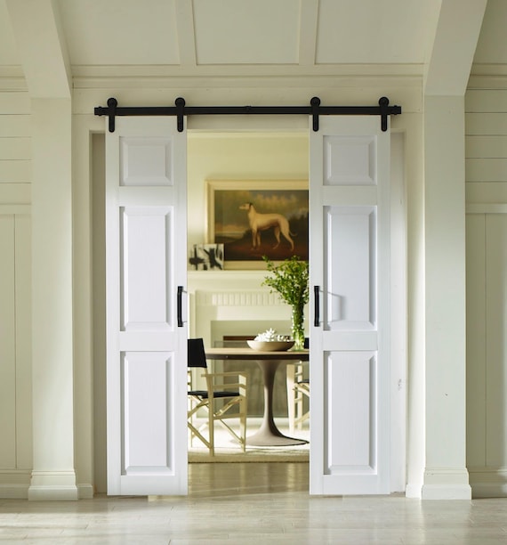 Double Barn Doors 6 Raised Panel Style Comes With Hardware Etsy