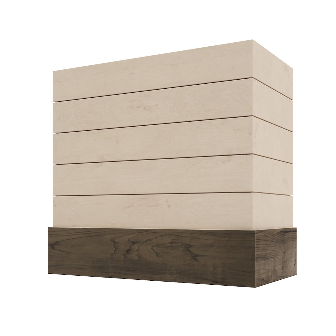 Box Shiplap Style Range Hood With a Walnut Band - Etsy