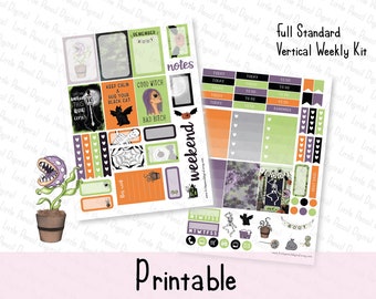 Gothic Witch Weekly Planner Kit | Printable Kit | Printable Planner Stickers | Happy Planner, Standard Vertical, Print Pression Stickers