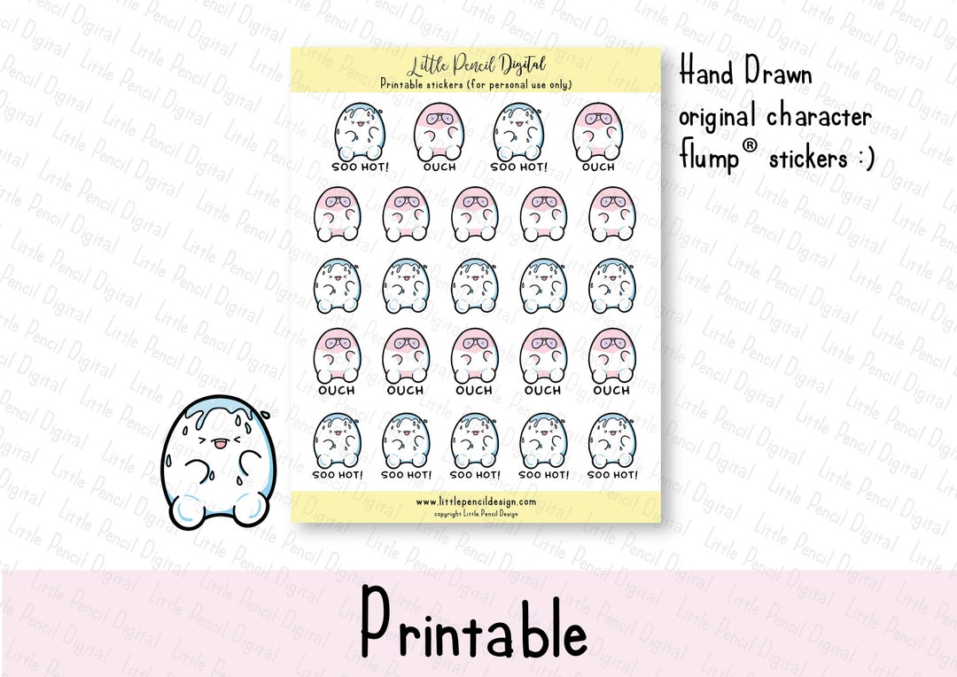 Hot Flump® Planner Stickers | Printable Character Stickers | Summer ...