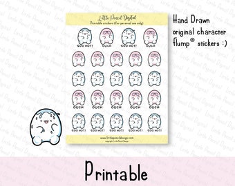 Hot Flump® Planner Stickers | Printable Character Stickers | Summer Stickers | Printable Functional Stickers | Heat Wave Planner Stickers