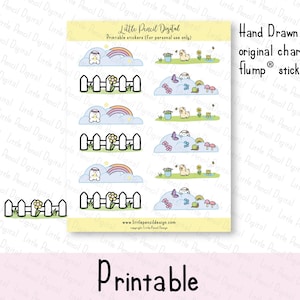 Spring Banner Flump® Planner Stickers, Printable Character Stickers, Spring Stickers, Printable Decorative Stickers, Decor Planner Stickers