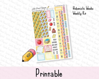 PRINTABLE Back to School Hobonichi Weeks Weekly Planner Sticker Kit - Etsy