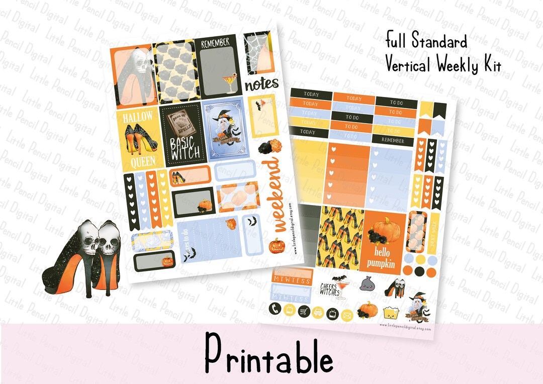 Halloween Girl Weekly Planner Kit Printable Kit Printable - Etsy