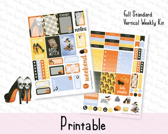 Halloween Girl Weekly Planner Kit | Printable Kit | Printable Planner Stickers | Happy Planner, Standard Vertical, Print Pression Stickers