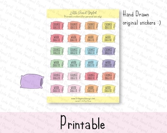 Afdrukbare Rainbow Change Sheets Planner Stickers | Afdrukbare klusstickers | Afdrukbare schoonmaakstickers | Afdrukbare functionele stickers