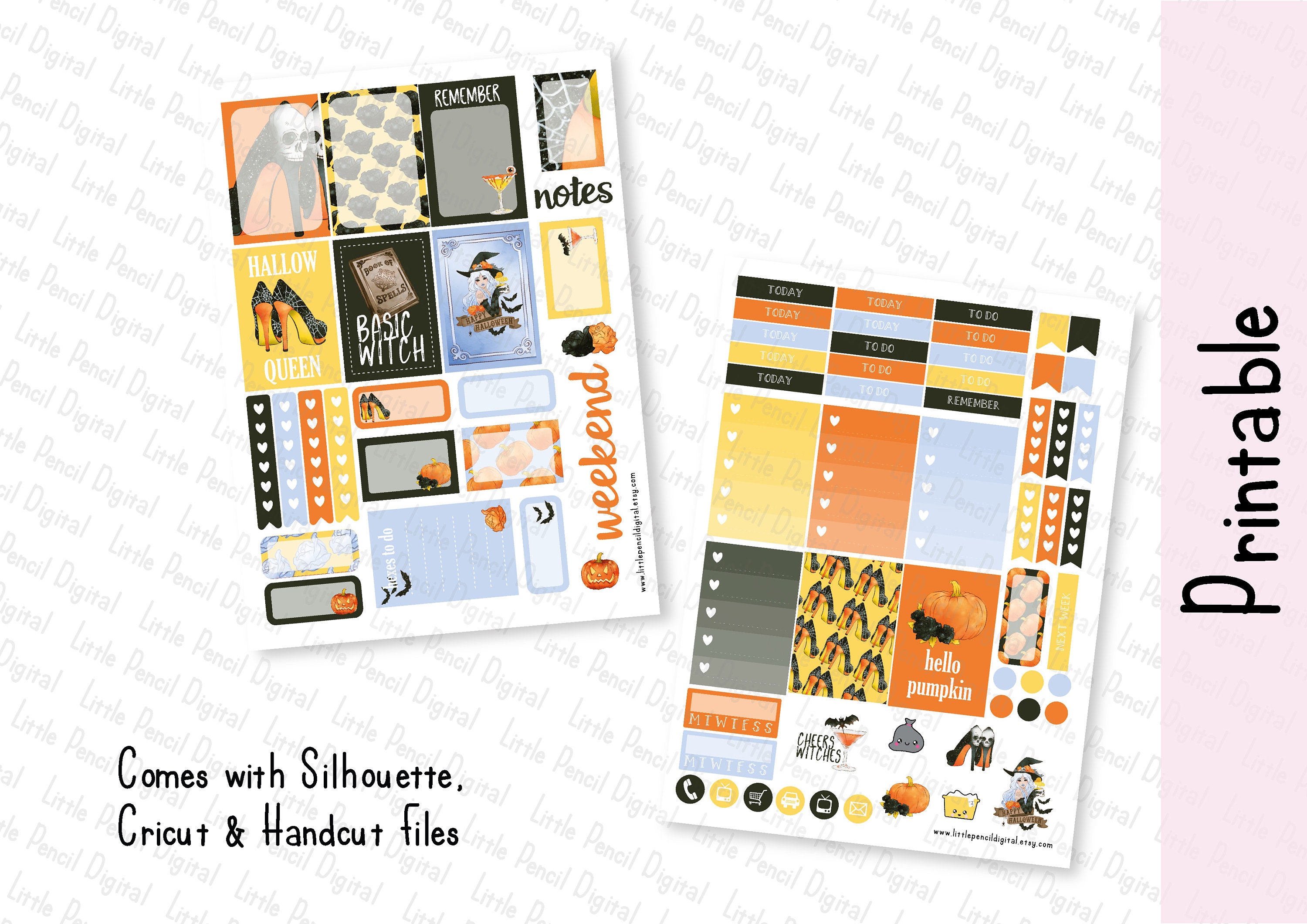 Halloween Girl Weekly Planner Kit Printable Kit Printable - Etsy